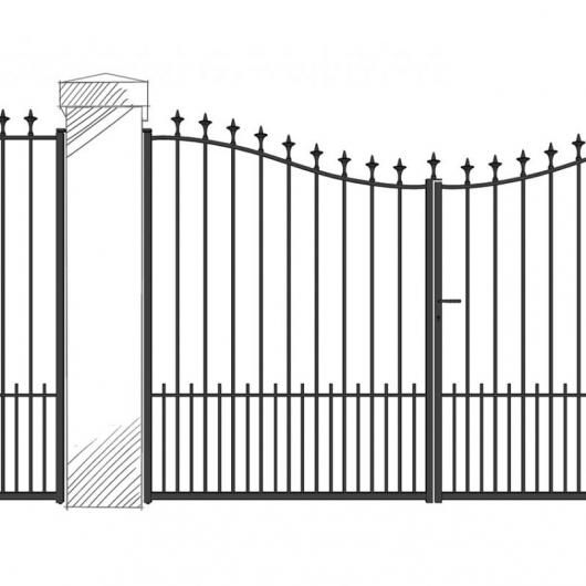 Portail Bali - Fers de lance - Fer plat 35x8 - Ossature tube 35x35x2_0