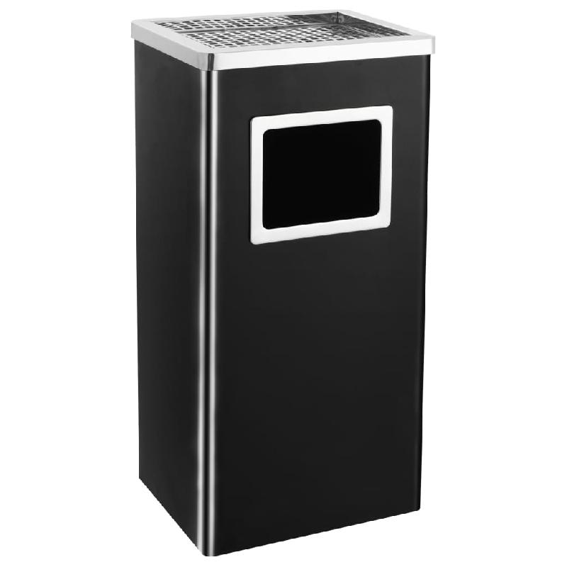 Poubelle à cendrier d'hôtel - 45 litres - acier noir - robuste et design - modèle 02_0006110_0