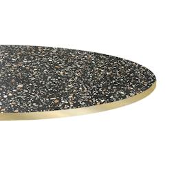 Restootab Plateau Ø120 decor terrazzo black chip chants laiton - noir Bois manufacturé PL-R120M-BL.CHI-LAI_0