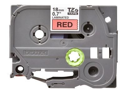 RUBAN POUR PTOUCH LAMINÉ NOIR/ROUGE 18MMX8M TZE441