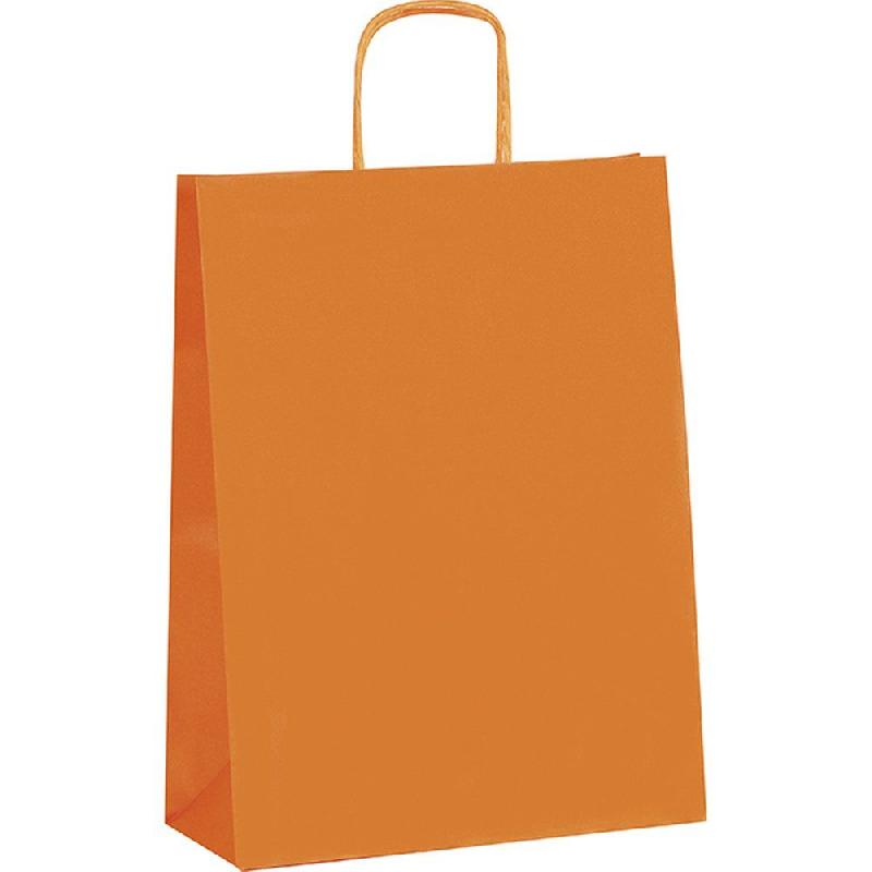 Sac kraft orange poignées torsadées 35x14x40cm - par 100_0