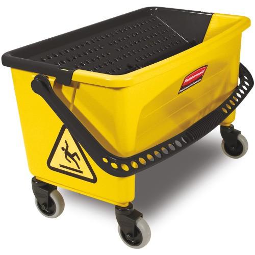 SEAU MÉNAGER AVEC GRILLE ÉGOUTTOIR SUR ROUES RUBBERMAID