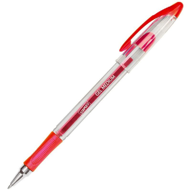 STAPLES STYLO BILLE STAPLES GEL - 0,7 MM - ROUGE