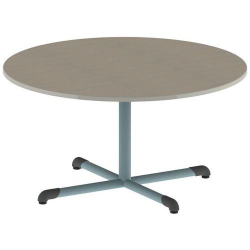 TABLE BANDANA ROND Ø120 T4 PC STR POLY. ÉRABLE G. BEIG/LAGON - MOBIDECOR