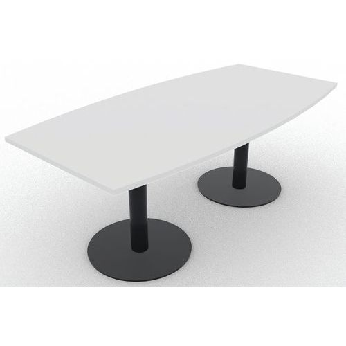 TABLE DE RÉUNION TONNEAU L200XP100 ÉP.25MM BLANC/NOIR - EOL