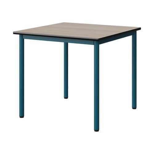 TABLE MALIBU 80X80 T5 4P STRA ANTIB ACACIA/NOIR BLEU 5025
