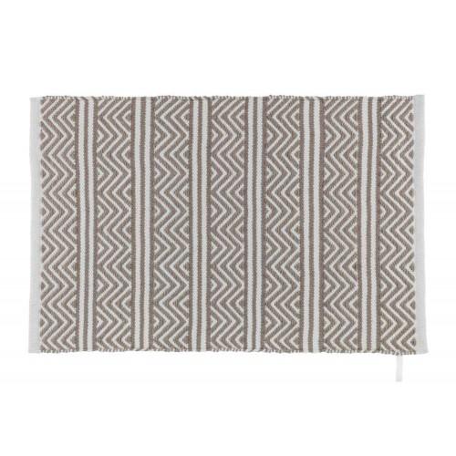 TAPIS DE BAIN 50 X 80 CM - BEIGE ET BLANC - SHAKI WENKO