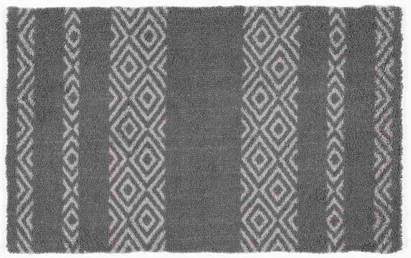 Tapis déco d'intérieur absorbant - moelleux gris - 80x50 cm_0