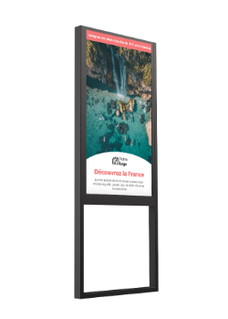 Totem vitrine - DOUBLE-FACE fixé sur pied_0