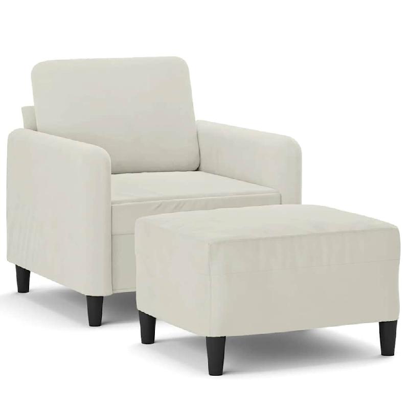 VidaXL Fauteuil avec repose-pied Crème 60 cm Velours Modèle Orion Office Panorama - 3201172_0