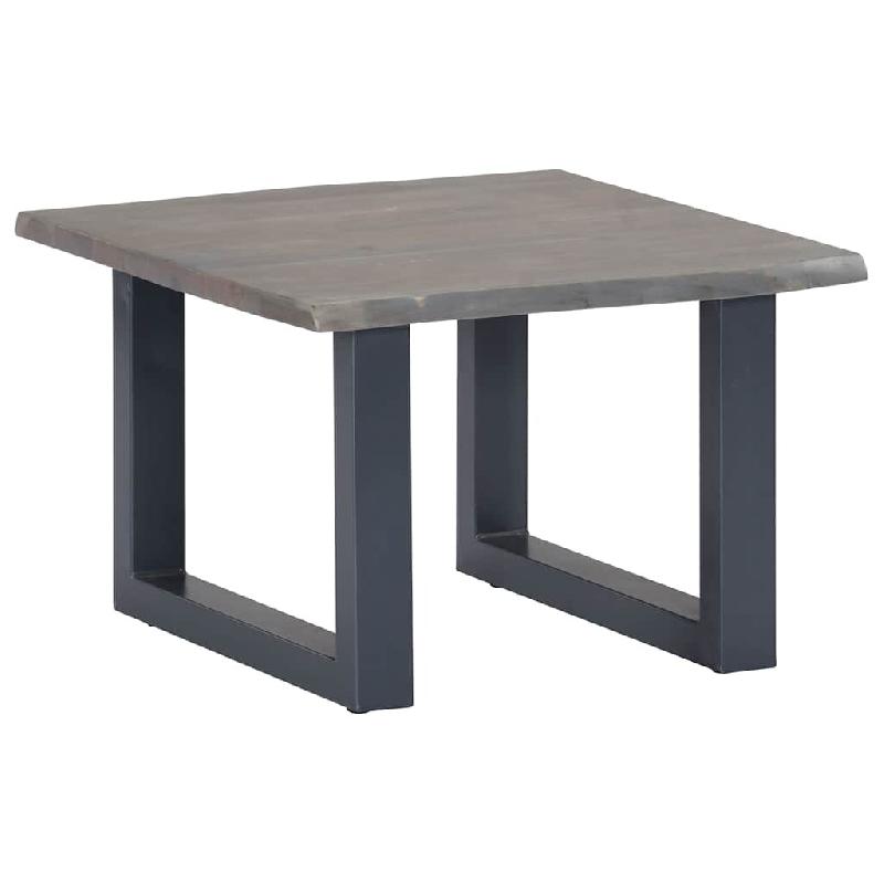 VidaXL Table basse avec bord naturel Gris 60x60x40 cm Bois d'acacia Modèle Atlas Master Urban - 247827XL_0