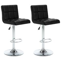 VidaXL Tabourets De Bar Lot De 2 Noir Similicuir - noir 323634_0