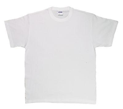 2 T-shirts manches courtes 100% coton blanc, taille L_0
