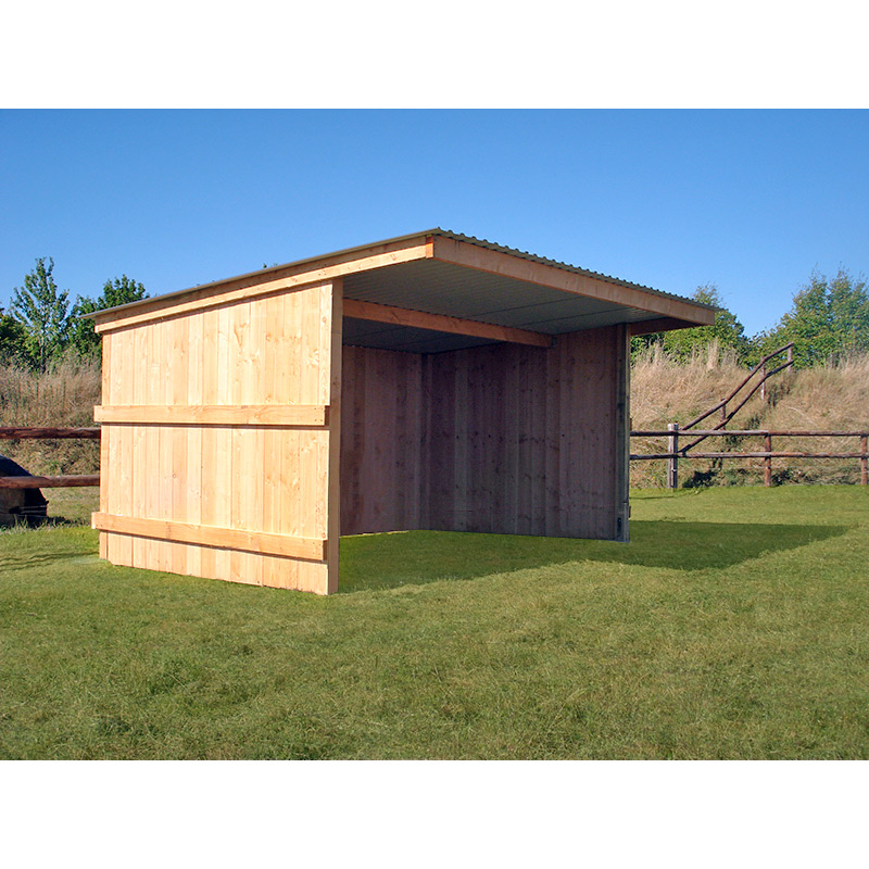 Abri de stockage en bois Douglas - Toiture bac acier - Bardage bois - Ancrage au sol avec platine_0