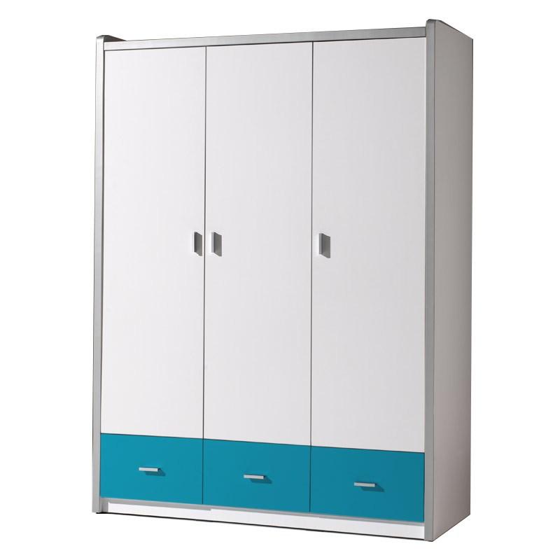 Armoire 3 portes Bonny 202 cm turquoise - Paris Prix - bois - dimensions 140,5 x 60 x 202 cm_0