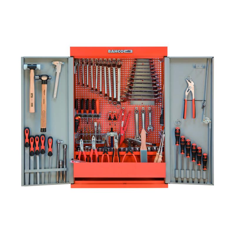 Armoire avec 2 portes + kits d’outils multi-usages - 110 pcs - Bahco | 1495CD60TS1_0