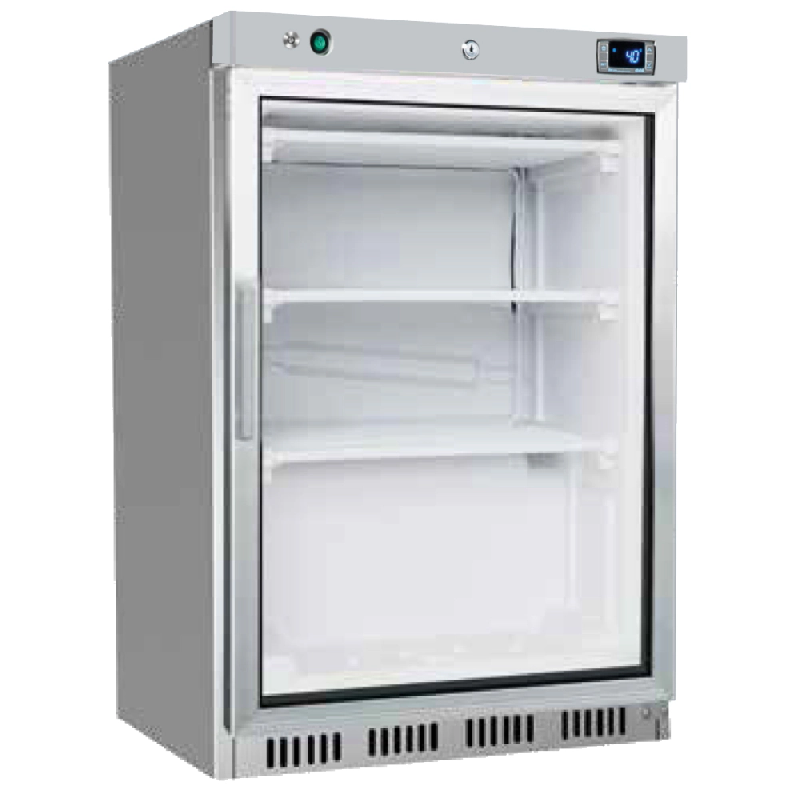 Armoire de congélation statique inoxydable porte en verre 200 litres - 600x680x850 mm - 140 W 230/1V - 7556002F Eurast - inox 7556002F_0