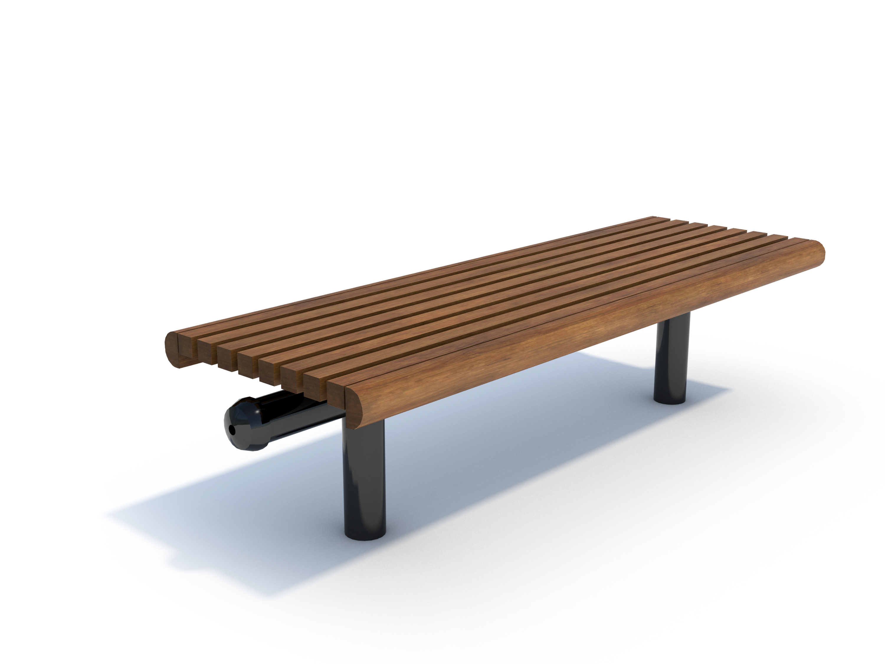 Banc public City Form réf 8037067 - Hags - Sans accoudoir - Brun/Noir - Scellement béton_0