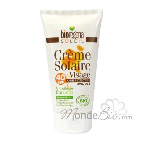 BIOREGENA - CRÈME SOLAIRE VISAGE SPF 40 HUILE DE KARANJA 40ML