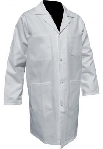 Blouse de travail blanche - 100% coton - adaptée pour chimie, laboratoire, pharmacie_0