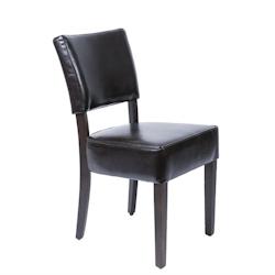 Bolero Chaises de salle à manger avec assise profonde similicuir marron foncé 2 pièces - GAS-GF957_0