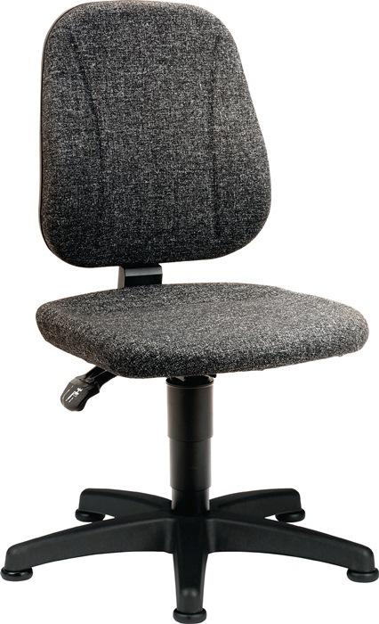 Chaise atelier pivotante Unitec patin rembourrage tissu gris 440-620 mm BIMOS_0