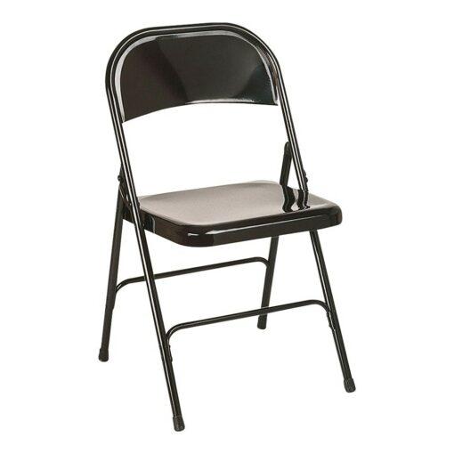 Chaise pliante Cindy neuf - acier laqué noir - économique, résistante et anti-feu_0