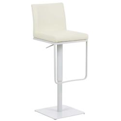 CLP Tabouret de bar Panama en similicuir avec pied en métal Crème/Blanc - beige polyester 102186704_0