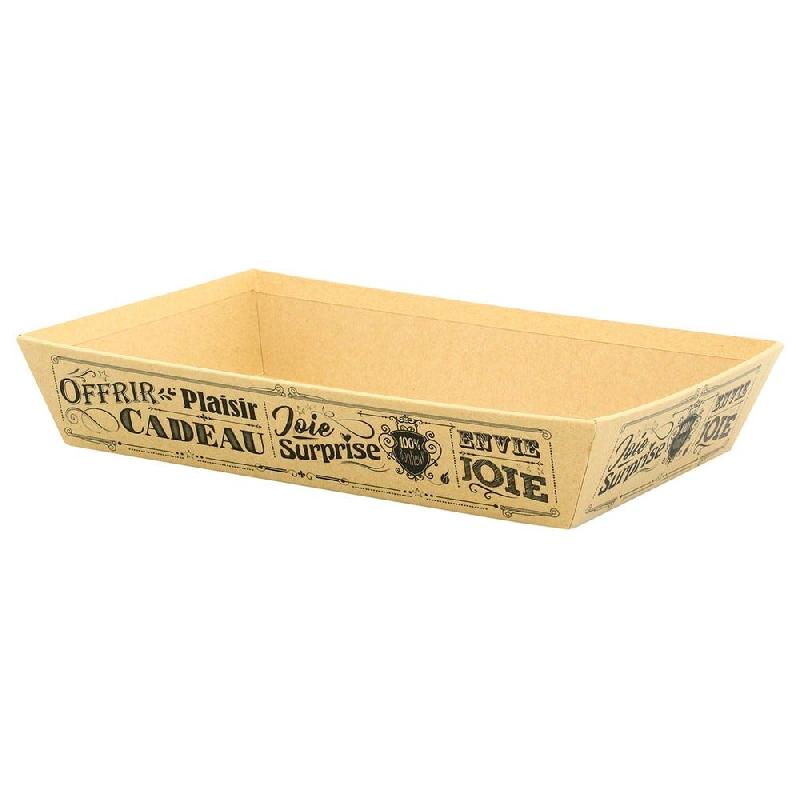 Corbeille carton rectangle vintage kraft 27x20x5cm_0