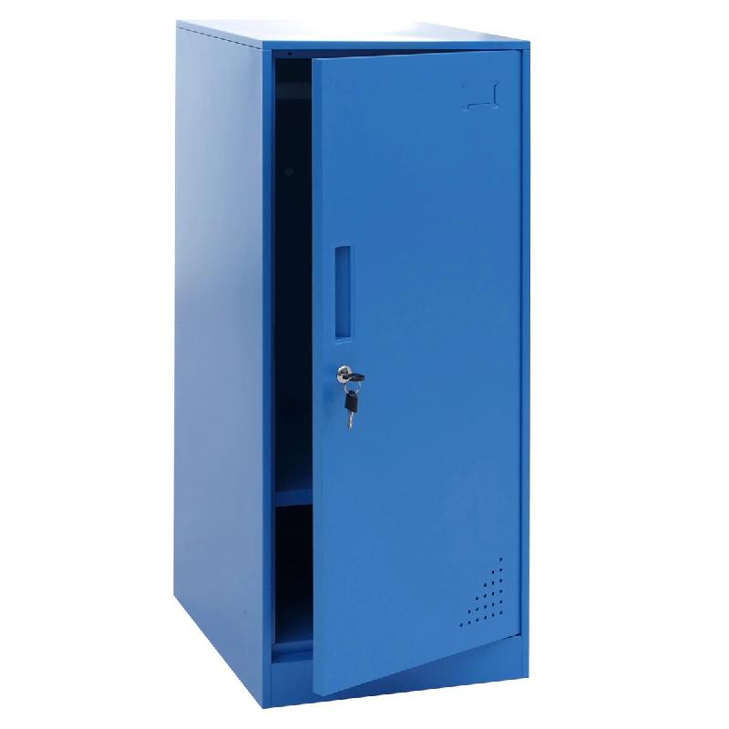 Décoshop26 - Armoire vestiaire métallique avec tringle et étagère amovible 90x38x45 cm acier bleu 04_0008959 - métal 3000267243728_0