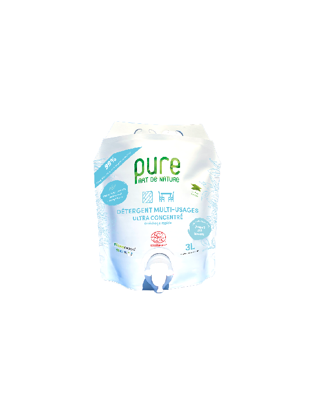 DRYNET*  DETERGENT MULTI-USAGES ULTRA CONCENTRE A SECHAGE RAPIDE - VERVEINE - ECOCERT - OBIOBAG 3L  MARQUE PURE PART DE NATURE_0