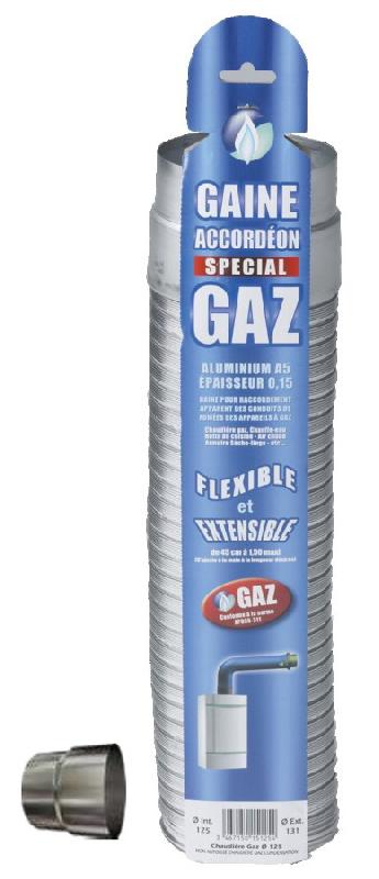 Gaine accordéon spécial gaz 139/146 mm +raccord - TEN - 15139 - 409220_0