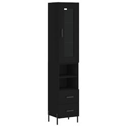 HELLOSHOP26 - Buffet bahut commode armoire meuble de rangement organisateur cuisine salle de séjour salon haut 34,5 x 34 x 180 cm bois d'ingénierie_0