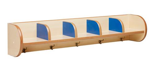 Lisse murale avec patères et casiers - MDF hêtre - 5, 6 ou 8 casiers disponibles_0