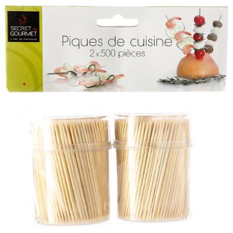 LOT DE 1000 PIQUES DE CUISINE 7CM NATUREL - PARIS PRIX_0