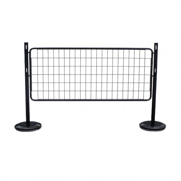 Poteau noir et barrière grille - Version KIT - sécurité de zone publique - Marque Rolléco_0