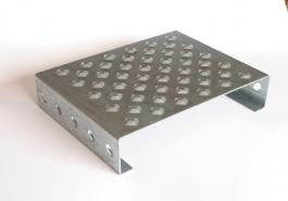 Sol industriel antidérapant - Type Rhinomixte/Stepclair - Galva à chaud/Inox - 4002 mm x 180 mm_0