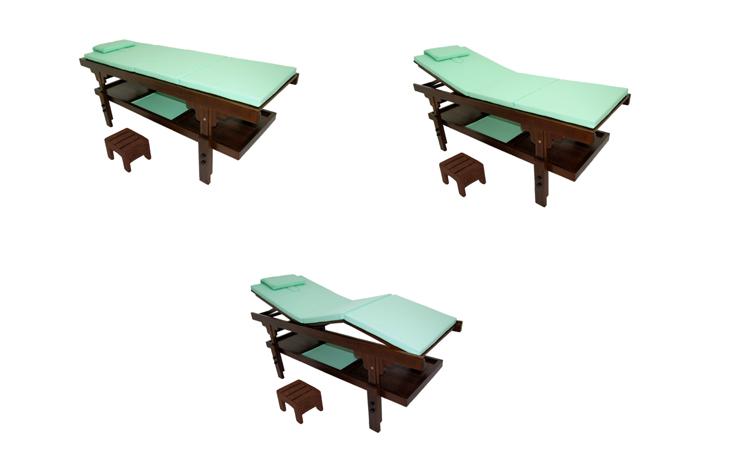 Table de massage fixe en bois massif - Luxe Moorea 3 - 70x207cm - Hauteur réglable et accessoires inclus_0