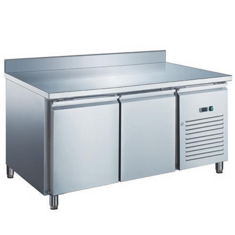 Table réfrigérée inox positive avec dosseret avec évaporateur ventilé 2 portes 228 litres - SN2201X_0