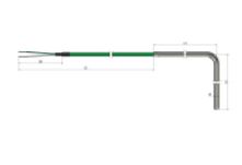 Thermocouple tubulaire coudé (angle 90°) TT12 - types multiples, classe 1 et 2, câbles haute température_0