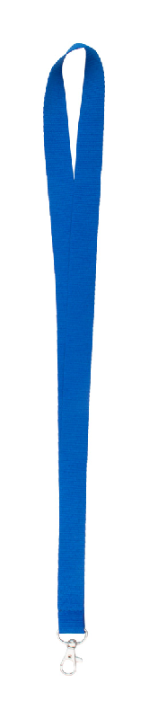 Tour de cou en polyester - mousqueton en métal - couleur bleue - poids 10g_0