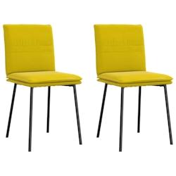 VidaXL Chaises à Manger Lot De 2 Jaune Velours - jaune 4101251_0