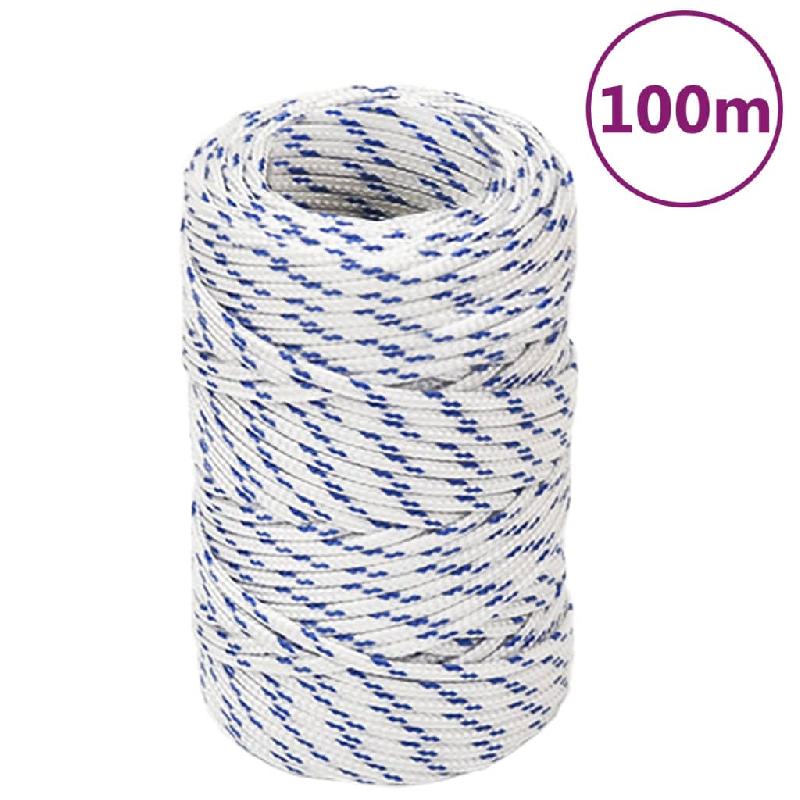 Vidaxl corde de bateau blanc 2 mm 100 m polypropylène 152266_0