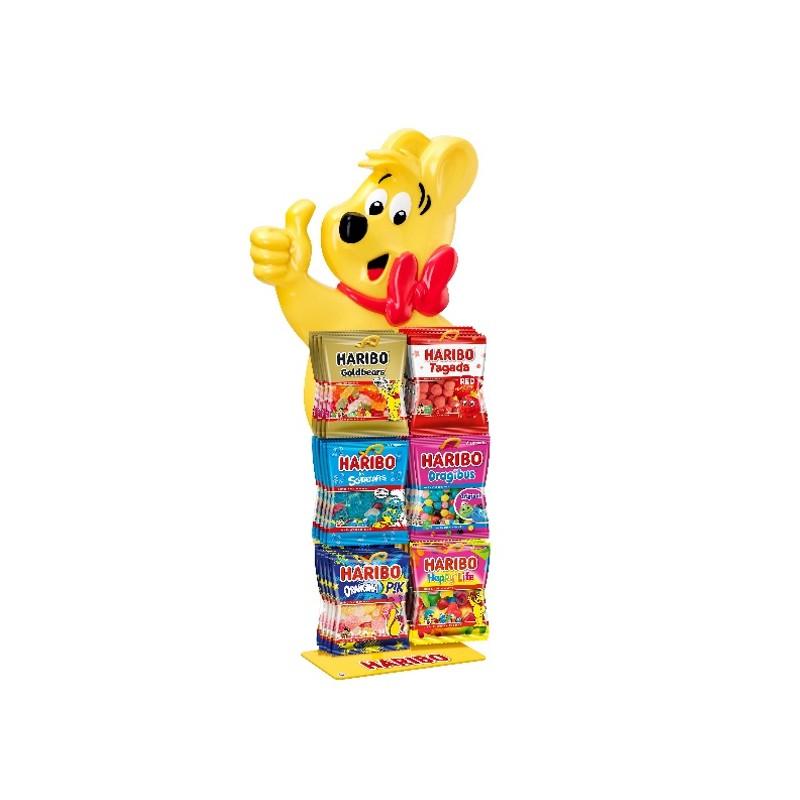 58028 (h104407) - Présentoir mobile comptoir Haribo Goldbear sachets 120g_0