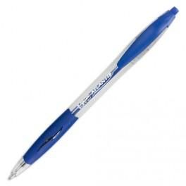 BIC STYLO À BILLE RECHARGEABLE POINTE MOYENNE RÉTRACTABLE ENCRE BLEUE CORPS TRANSPARENT ET GRIP ATLANTIS