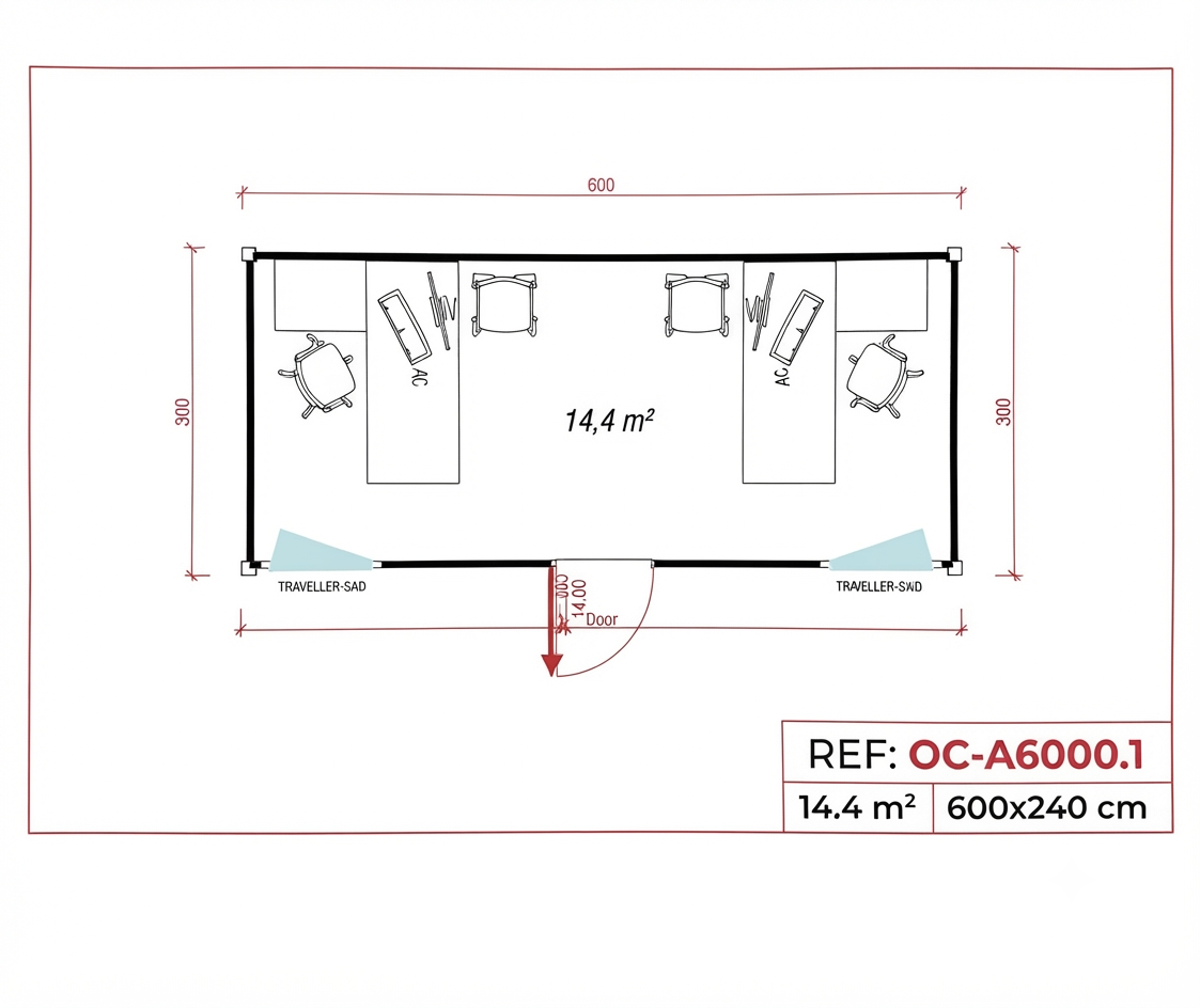 Bungalow de chantier isolé avec plafond en polyuréthane