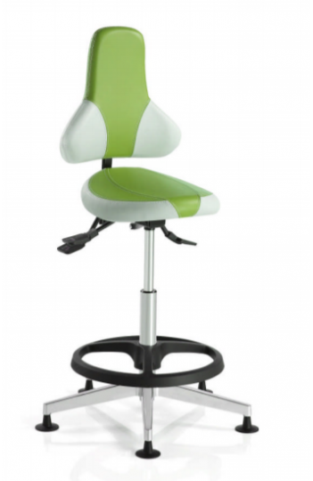 Chaise d'atelier simili cuir - Hobbit 349 avec repose-pieds - réglages ergonomiques et hauteur ajustable_0