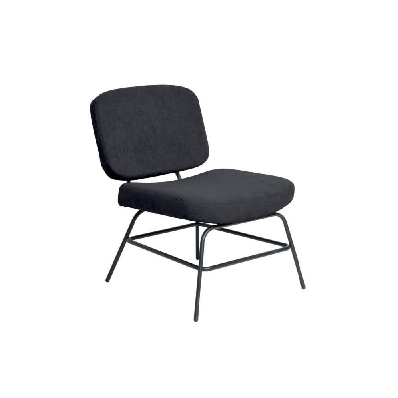 Chauffeuse d'accueil Curve tissu Anthracite - pieds métal Noir_0