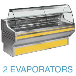 Comptoir vitrine réfrigérée JY25/C1 - vitres bombées rabattables et réserve réfrigérée_0