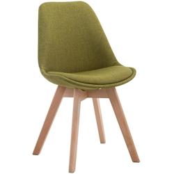 Décoshop26 - Chaise de salle à manger x1  design scandinave en tissu vert et piètement à 4 pieds en bois clair 10_0003275 - 3000251490770_0